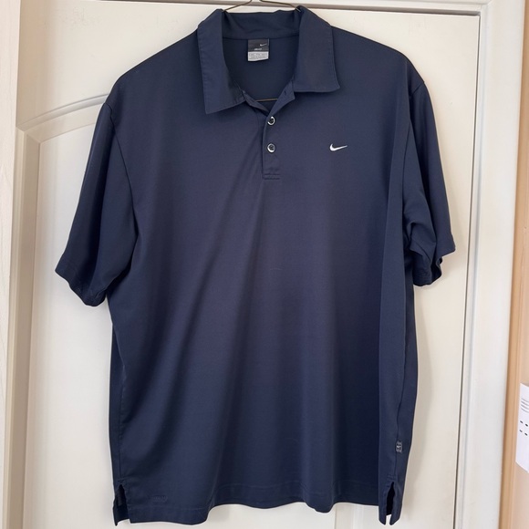 Nike Dri-Fit Mens Navy Button Embroidered Logo Short Sleeves Polo Shirt Size XXL - Picture 1 of 16
